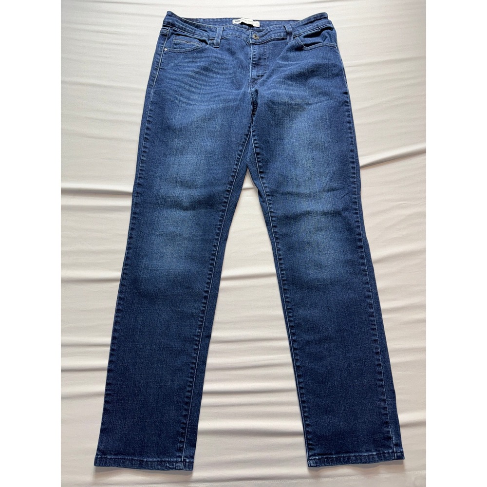Levis Mid Rise Skinny Jeans Womens 14M Dark Wash Blue Denim Stretch 5-Pocket